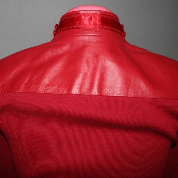 Nygard Collection Petites Red Leather & Nylon Jacket - SZ SP (4-6) - Picture 5 of 9